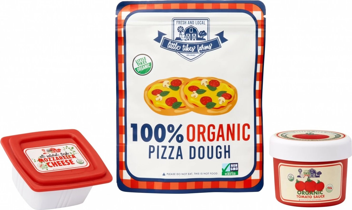 Set lodrash për picë Little Tikes Creative Chefs, 3 pjesë, rërë me ngjyra, Kuq, E bardhë, Natyrale
