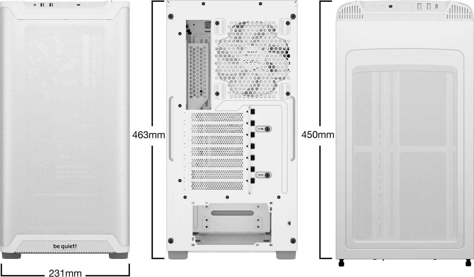 Kasë be quiet! PURE BASE 501 Airflow Window, Midi Tower, Bardhë