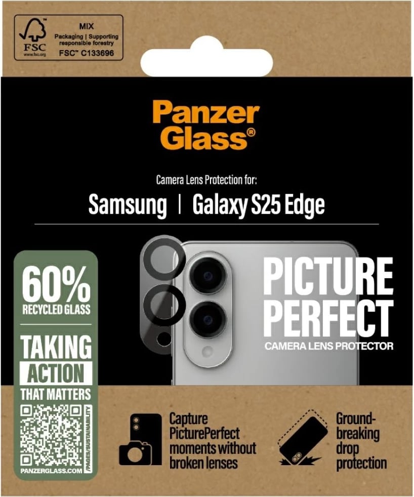Mbrojtës xhami për lente PanzerGlass PicturePerfect për Samsung Galaxy S25 Edge, Transparent