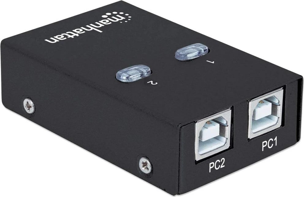 Switch Manhattan USB-A Automatic Sharing, 2x USB-B Porta, 480 Mbps, i zi