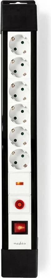 Zgjatues elektrik nedis EXS630SPF1PRO, 6 dalje, 3m, i zi/bardhë