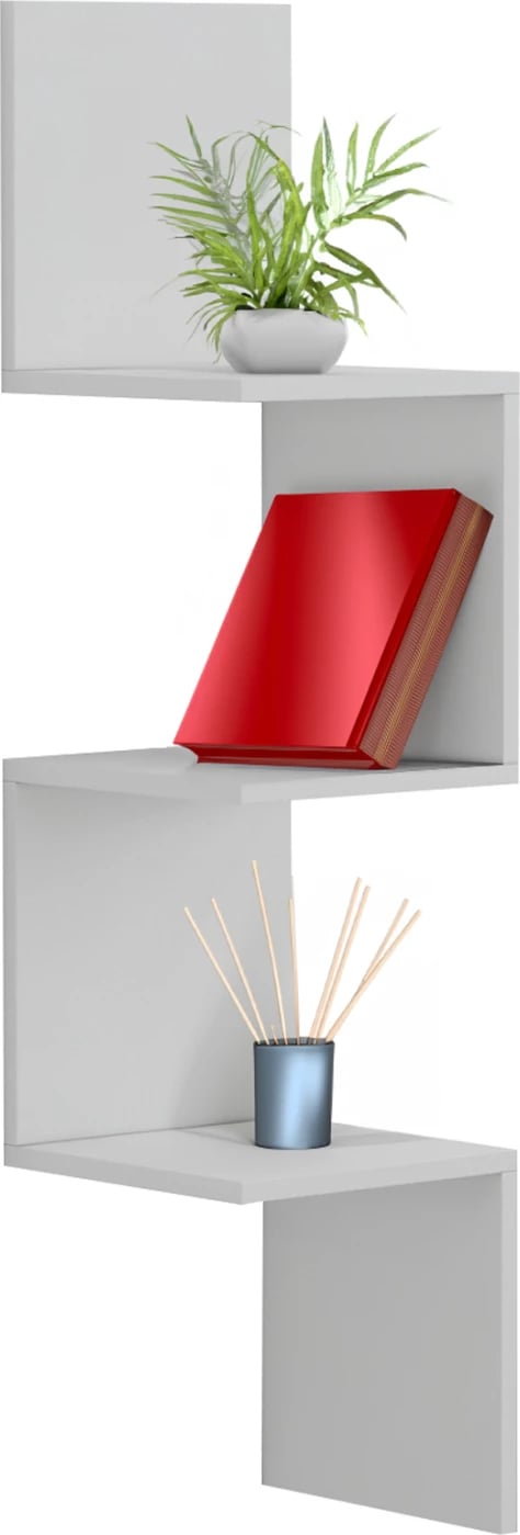 Rraft këndor MELAMINE, i bardhë