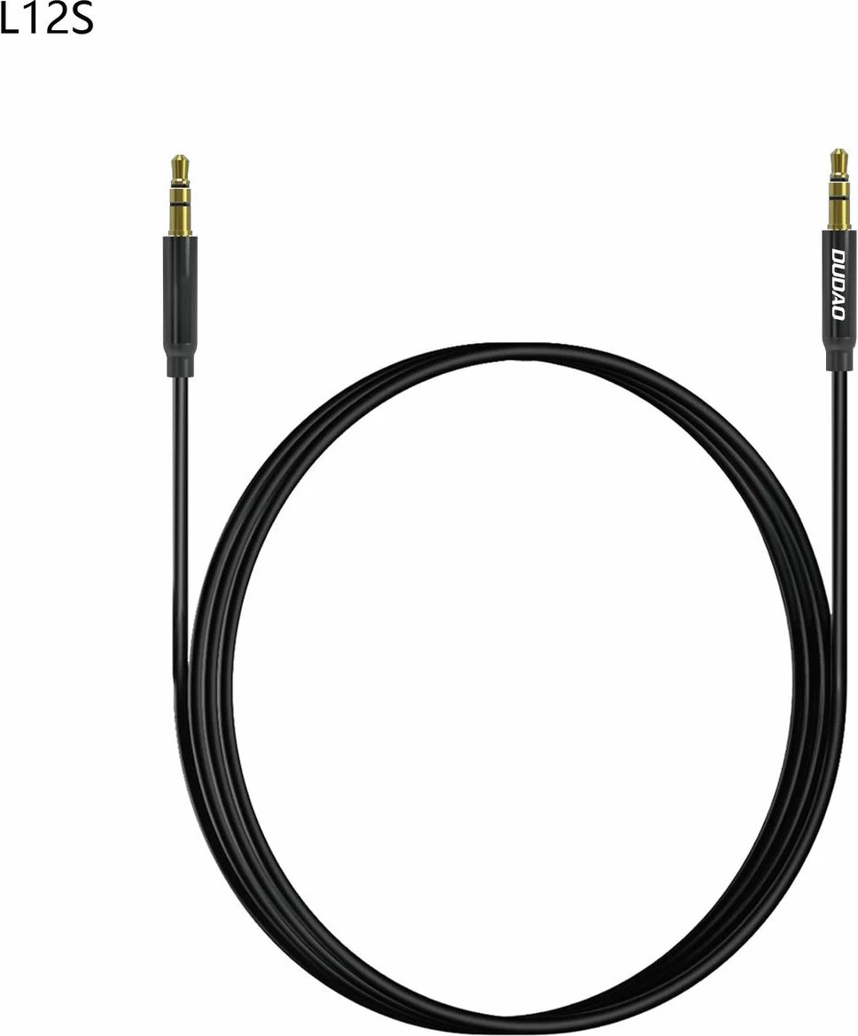 Kabllo audio AUX Dudao L12S, 1m, mini jack 3.5mm, e zezë