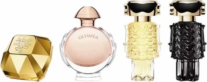 Eau de Parfum miniatura për femra Paco Rabanne Olympea 6ml, Lady Million 5ml, Fame 4ml, Fame Intense 4ml