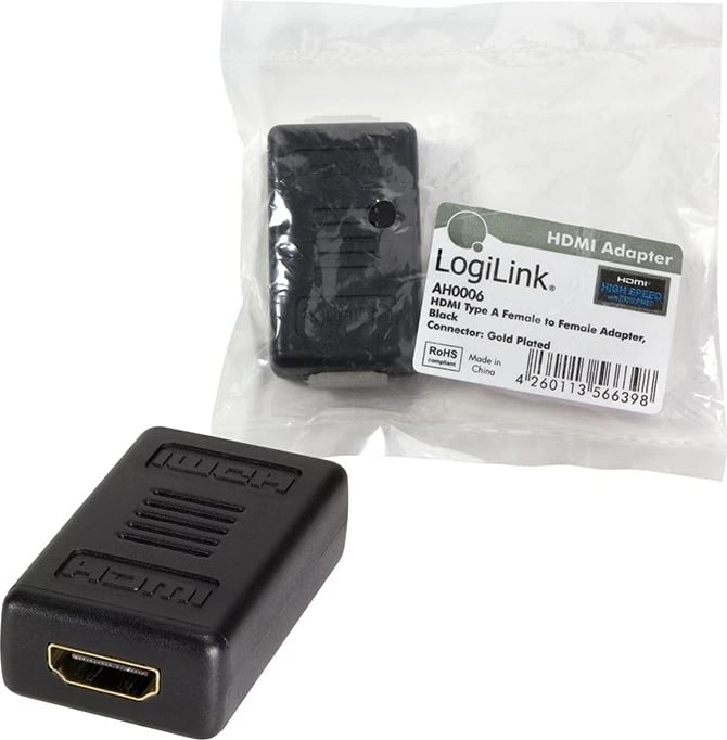 Adapter HDMI LogiLink, HDMI në HDMI, e zezë