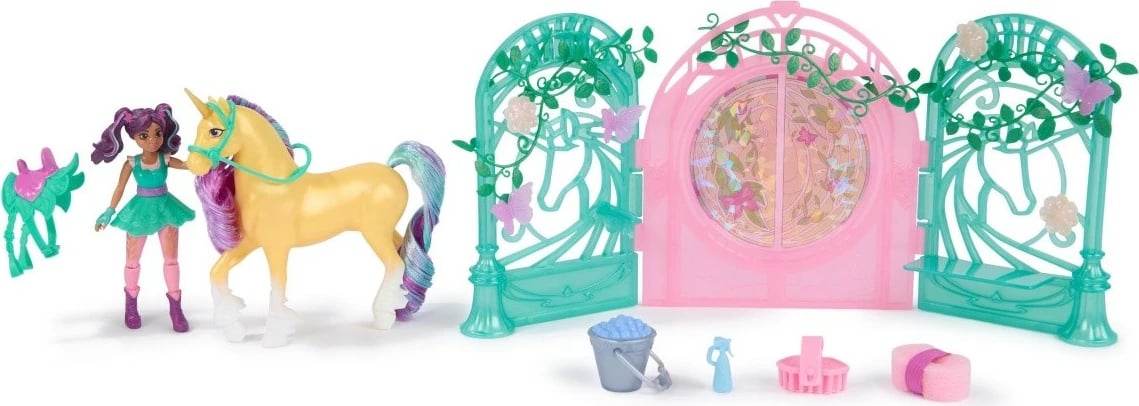 Set figurina Unicorn Academy Spin Master 6072051, Ava & Leaf, me aksesorë, ndryshim ngjyre