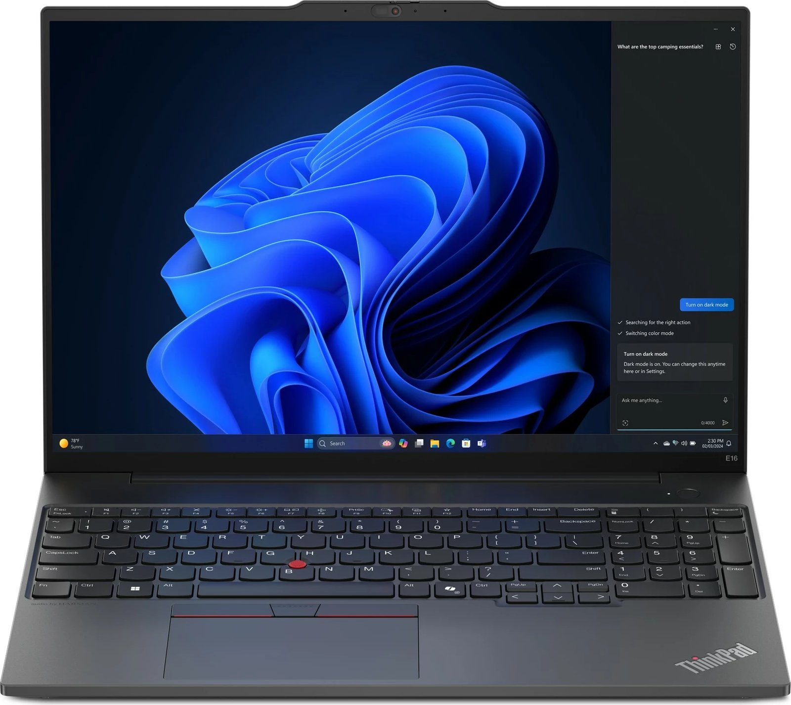 Laptop Lenovo ThinkPad E16, 16", AMD Ryzen 5, 8GB RAM, 256GB SSD, AMD Radeon Graphics, i zi (DE keyboard)