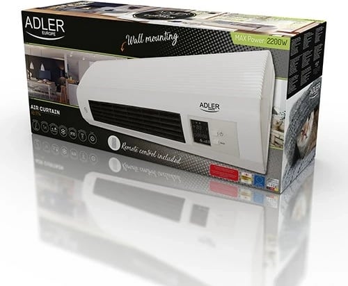 Ngrohës elektrik Adler AD 7714, për mure, 2200 W, Zi, Bardhë