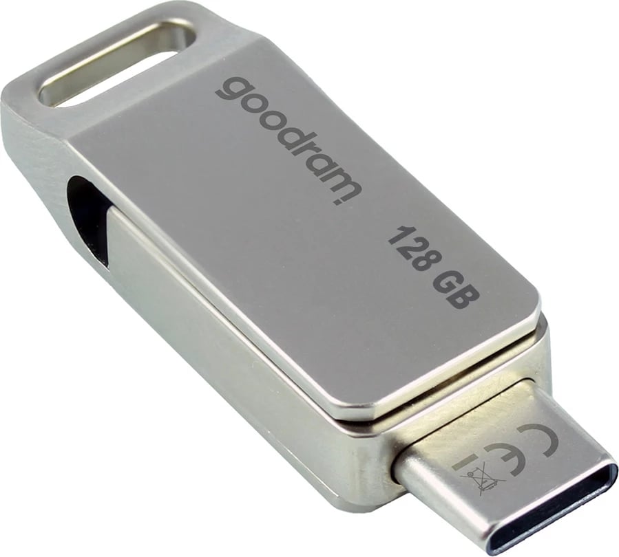 USB Flash Drive Goodram ODA3, 128GB, USB 3.2, USB-A/USB-C, Argjend