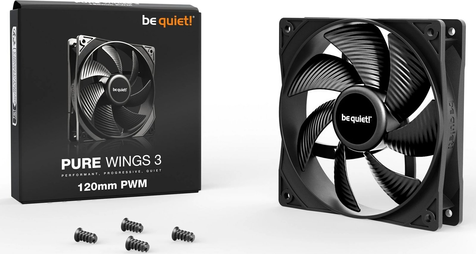 Ftohës Be Quiet! Pure Wings 3 120mm PWM, 120mm, i zi