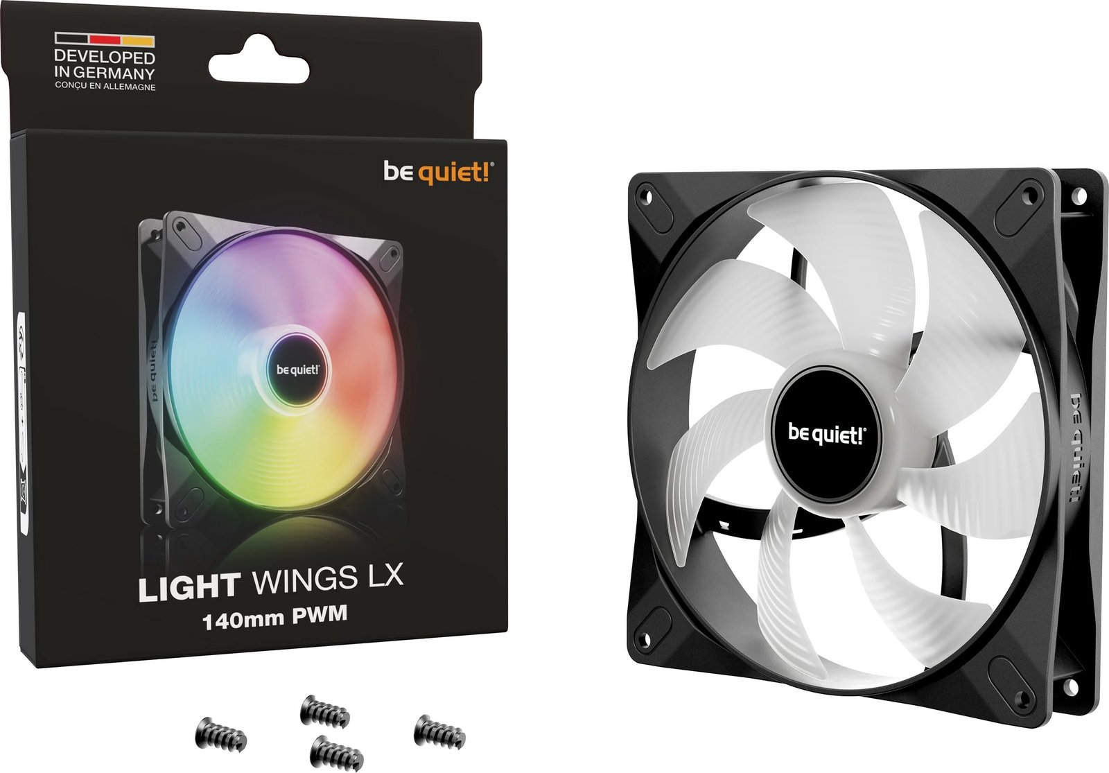 Ventilator kase Be Quiet! LIGHT WINGS LX PWM 140mm, LED multi, i zi