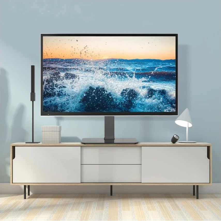 Qëndrim tavoline për TV/monitor Techly 364101, 32-55", rrotullues, ngjyrë e zezë