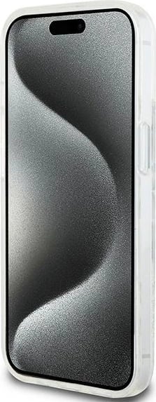 Mbështjellës DKNY Liquid Glitter Multilogo për iPhone 15/14/13, Bardhë