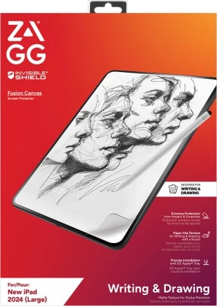 Mbrojtës ekrani Zagg InvisibleShield Fusion Canvas për iPad Air 13" 2024, antibakterial, imitues letre