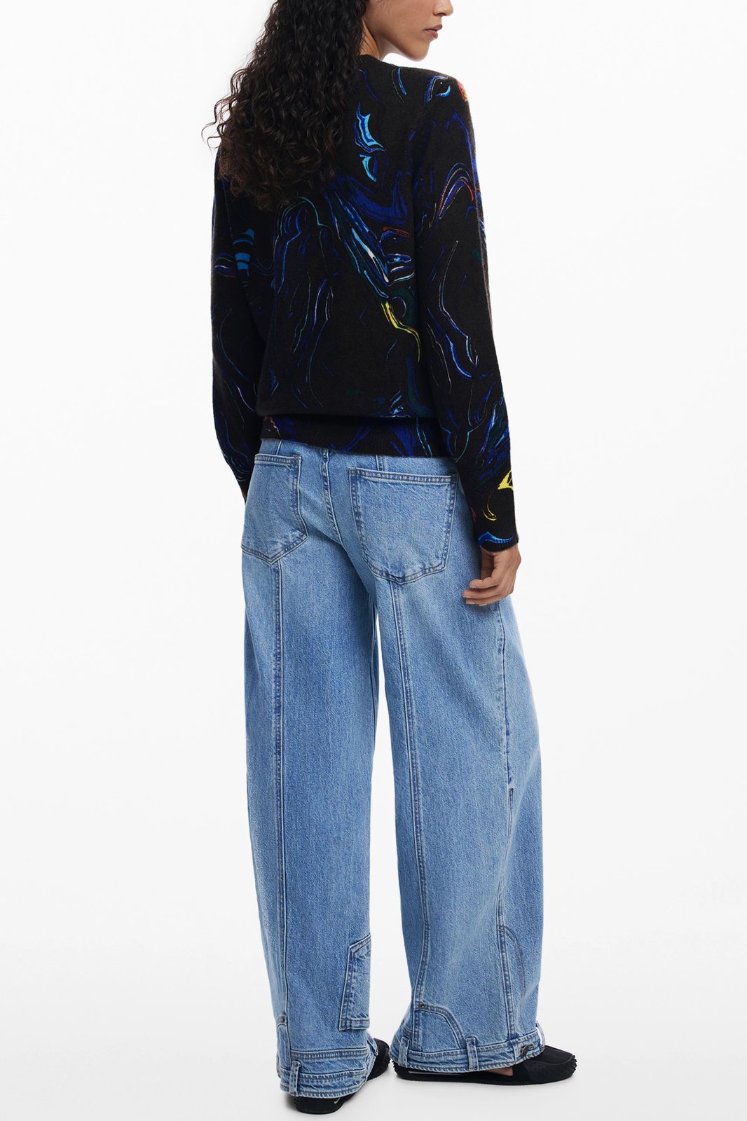 Xhemper femra Desigual Butterfly Lacroix, të zezë