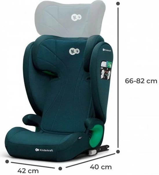 Ulëse makine për fëmijë Kinderkraft JUNIOR FIX 2 i-Size, 100-150 cm, Harbor Blue