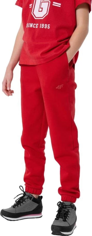 Pantallona sportive për fëmijë 4F, të kuqe