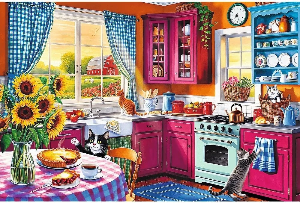 Puzzle Trefl EasyPiece Morning in the Kitchen, 300 pjesë Puzzle Trefl EasyPiece Morning in the Kitchen, 300 pjesë