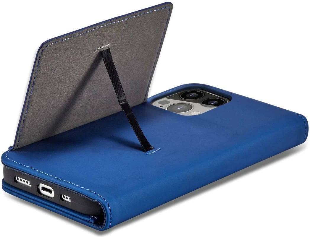 Mbështjellës magnetik për kartela Hurtel për Samsung Galaxy S22 Ultra, me kapak, portofol, mbajtës, Kaltër