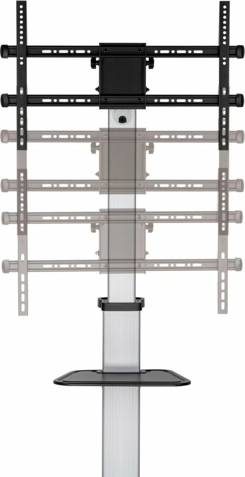 Mbajtës mobil për TV ART STO S-11-AL, për 37-86 inç, 50kg, alumini, zi/argjendtë