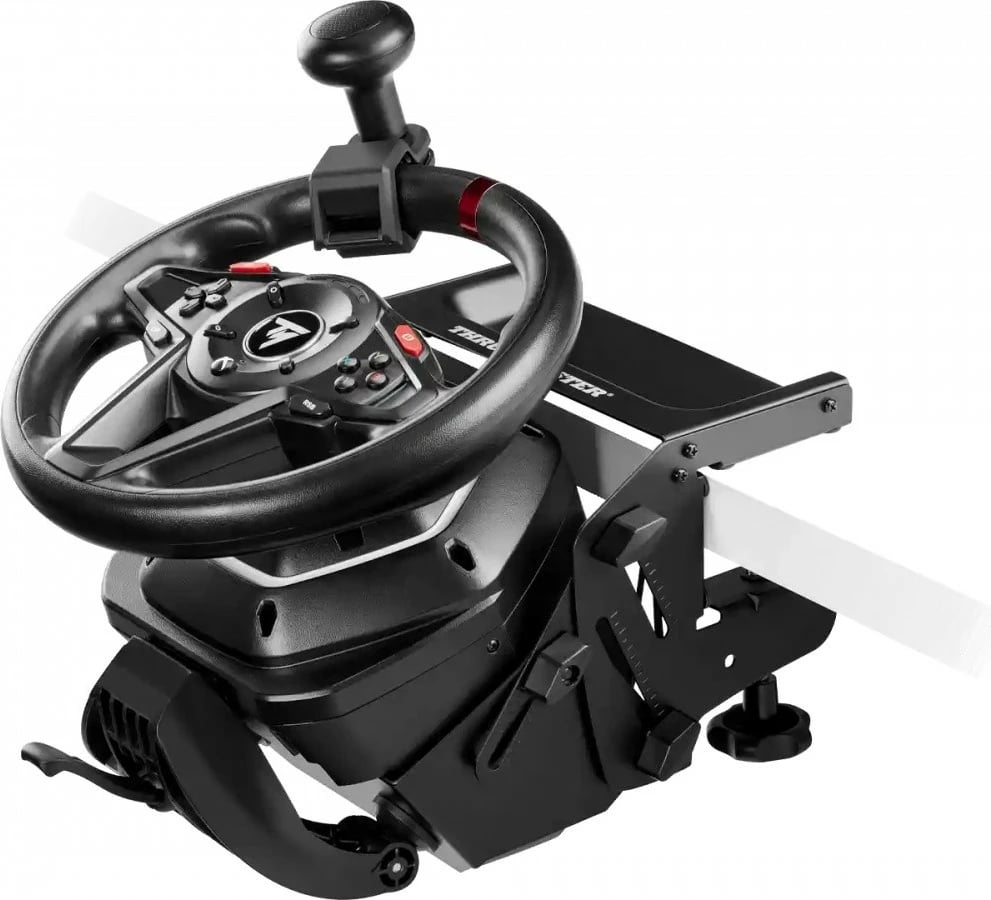 Set timon gaming Thrustmaster T128 SimTask Pack me pedale dhe montim, për PC/Xbox, i zi