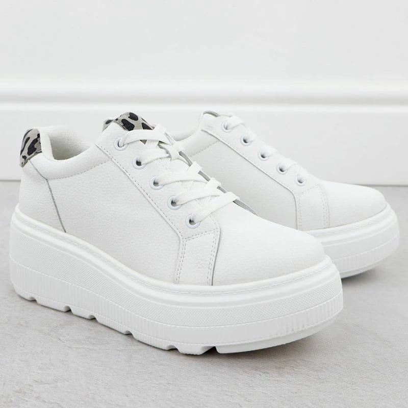 Këpucë platforme për femra Vinceza, të bardha