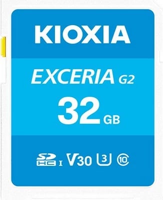 Kartelë memorie Kioxia EXCERIA G2 32GB MicroSDHC, Class 10, UHS-I, e kaltër