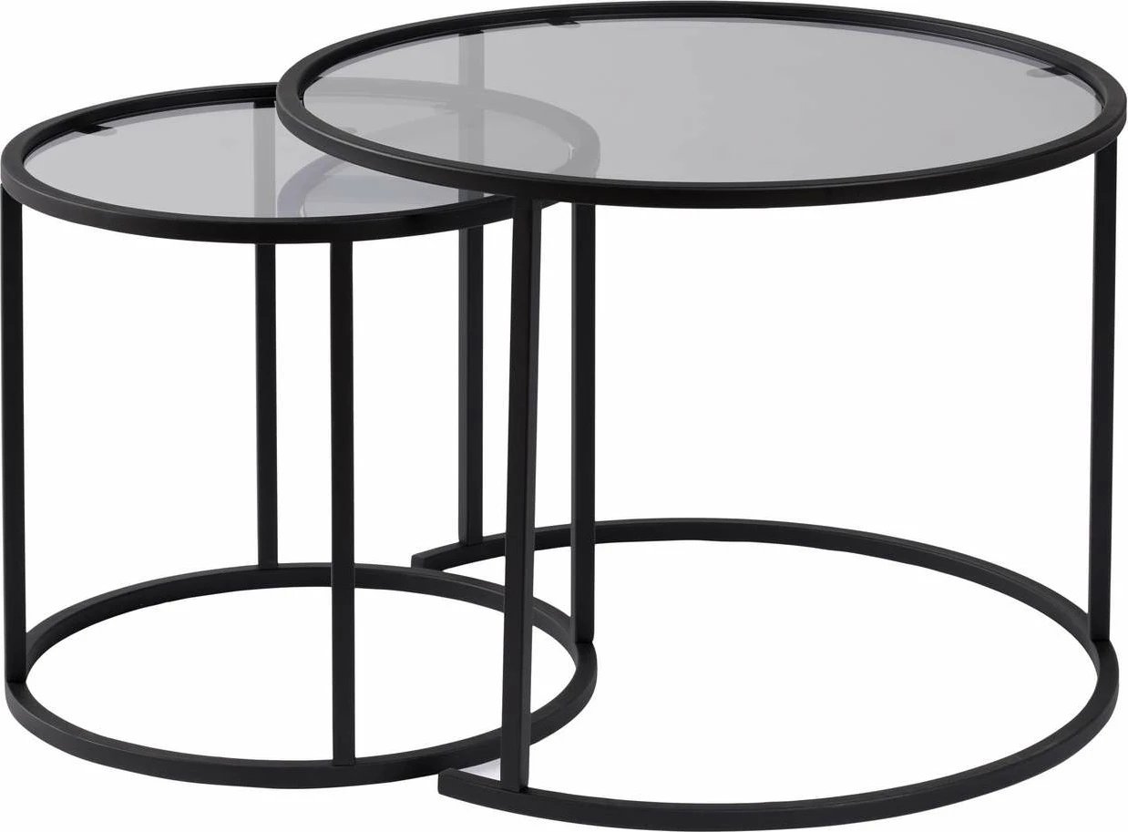 Set tavolinash kafeje Nordure, Aurum, 60, 42, e zezë, gri