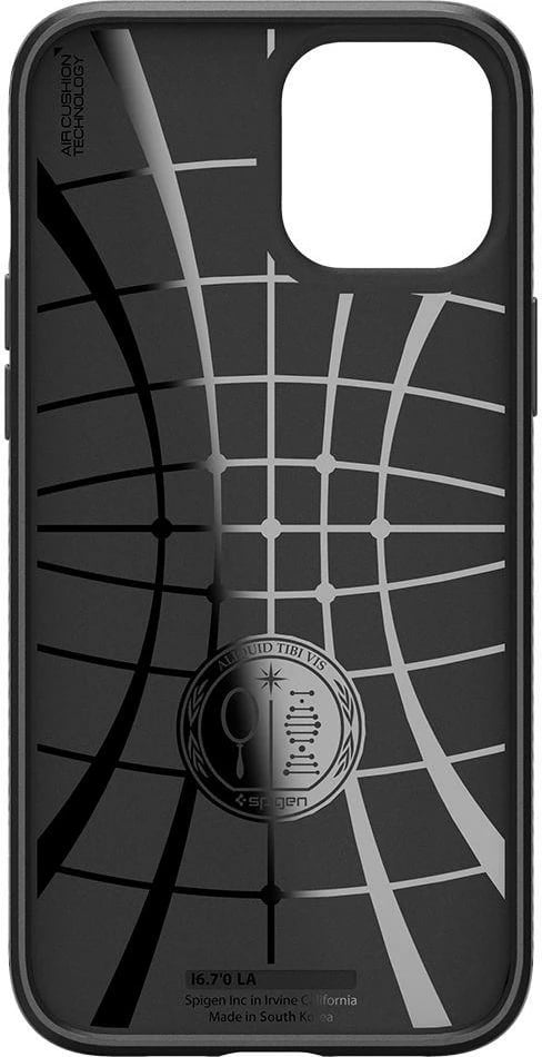 Mbështjellës Spigen Liquid Air për iPhone 12 / iPhone 12 Pro, Mat Zi