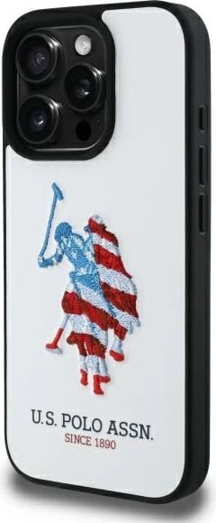 Mbështjellës për celular U.S. Polo Assn. USHCP15XPUSH, për iPhone 15 Pro Max 6.7", lëkurë ekologjike, bardhë