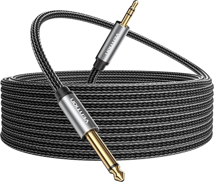 Kabllo audio Vention BCYHI, mini jack 3.5mm mashkull në jack 6.35mm mashkull, 3m, e zezë