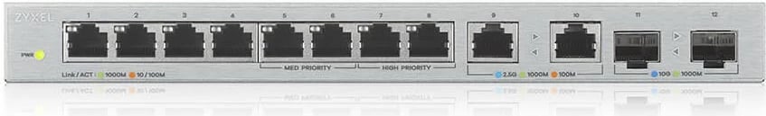 Switch rrjeti Zyxel XGS1010-12, 12 porta (8x1G, 2x2.5G, 2xSFP+), pa ventilator