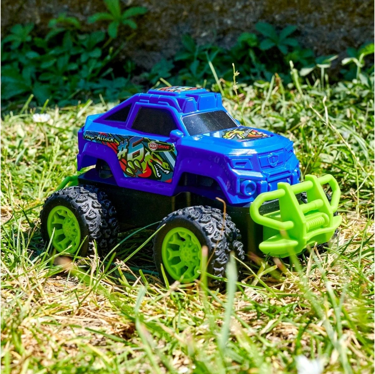 Makine lodër me telekomandë Dickie RC Rep Attack, 15.5 cm, Blu/Gjelbër