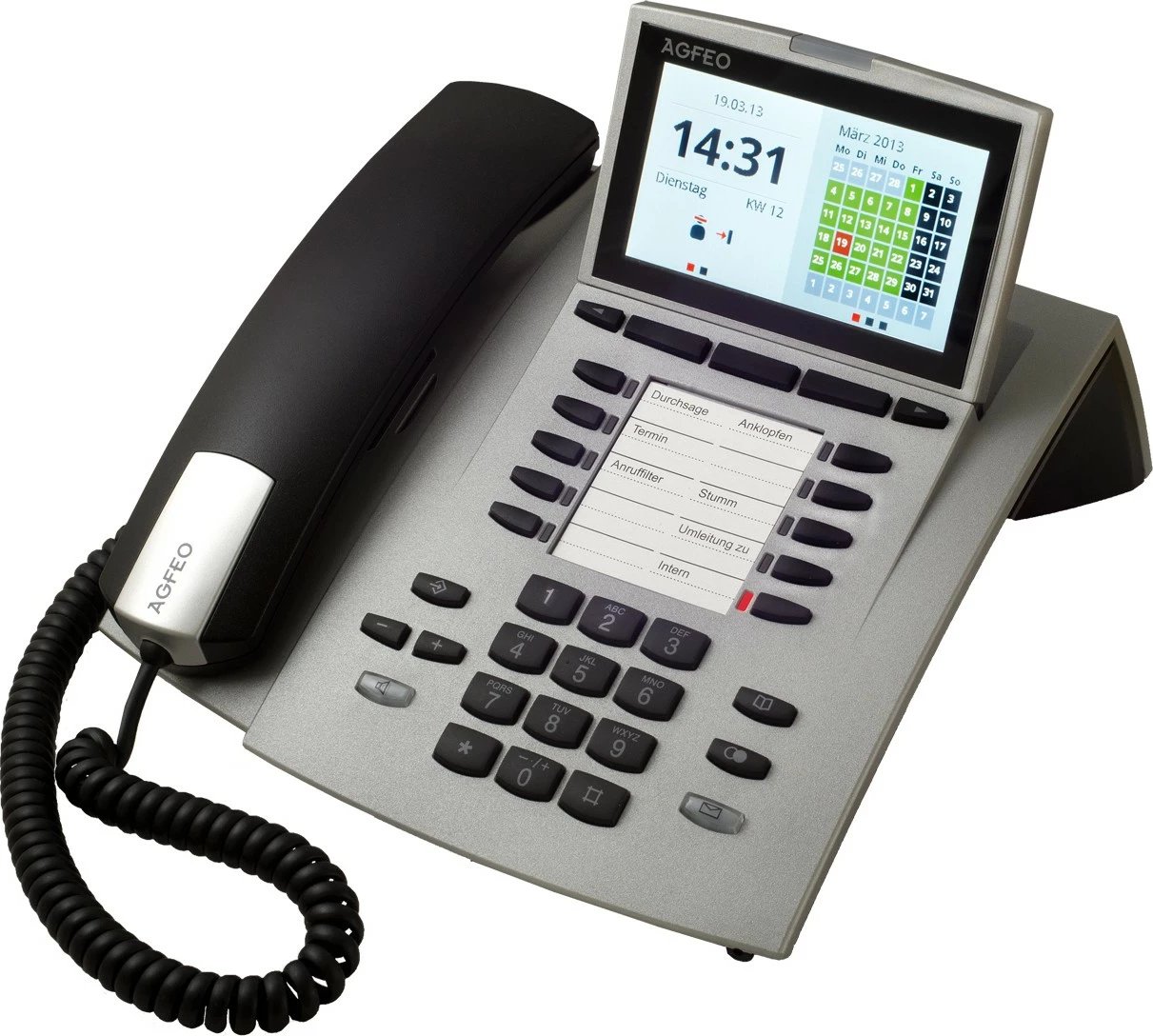Telefon IP AGFEO ST 45, IP, Silver, Wired handset, Desk/Wall