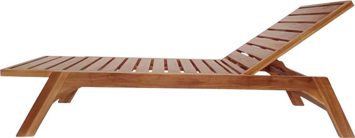 Shezlong Melop, dru tik, ngjyrë natyrale, 200x70x35cm
