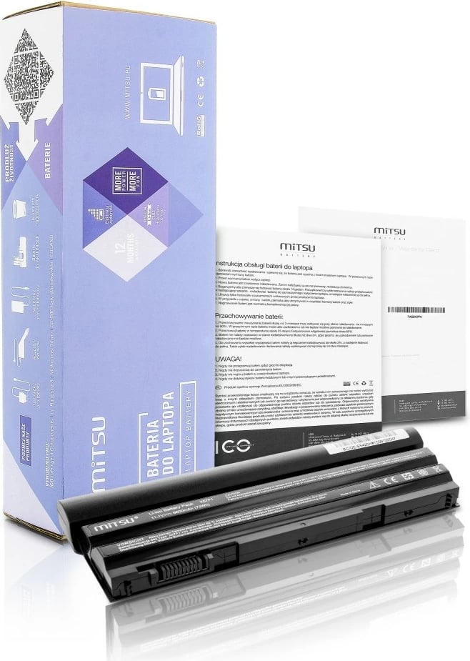 Bateri laptop Mitsu për Dell Latitude E6420, 6600 mAh, 9 qeliza, e zezë
