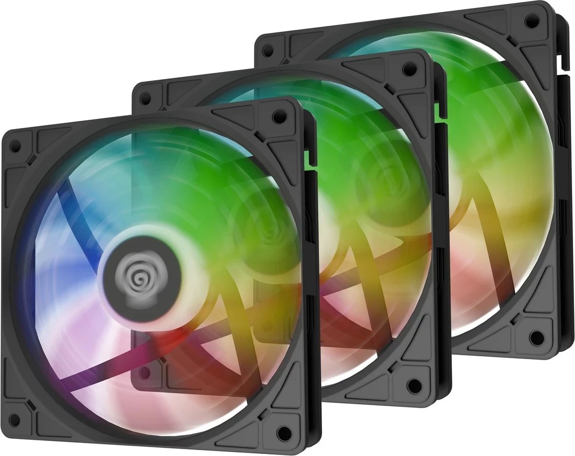 Ventilatorë për kasë GENESIS Oxal 120 ARGB, 12 cm, të zinj, set prej 3 copë