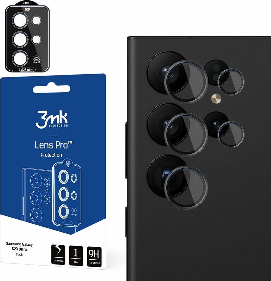 Mbrojtës xhami për kamerë Samsung Galaxy S24 Ultra 3mk Lens Protection Pro, i zi