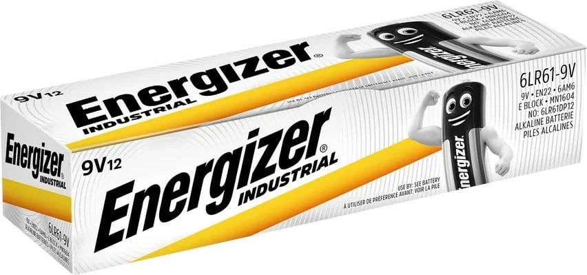 Bateri industriale Energizer 6LR61, 9V, paketë 12 copë