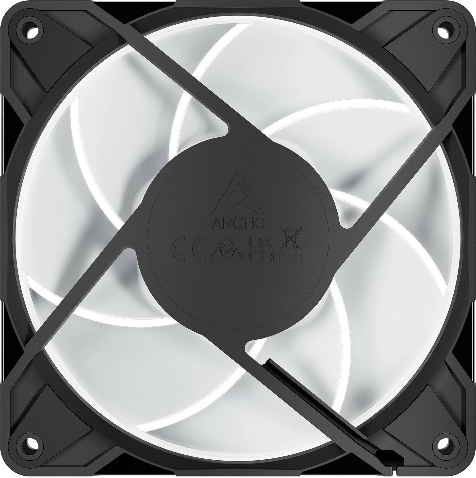 Ventilator kase ARCTIC P12 Pro A-RGB, 120mm, PWM, LED shumëngjyrësh, zi/bardhë