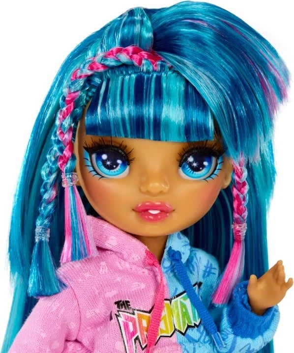 Kukull Rainbow High Jr High Skyler, 23 cm, me aksesorë muzikorë, Blu/Rozë
