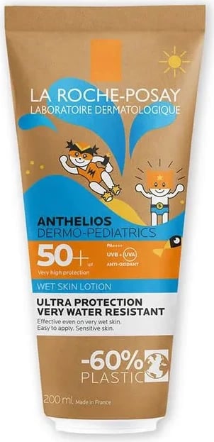 Krem mbrojtës nga dielli për fëmijë La Roche-Posay Anthelios Dermo Pediatrics Wet Skin Gel Lotion SPF50, 200ml