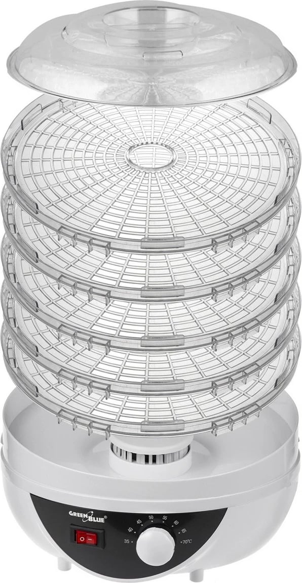 Dehidratues ushqimi GreenBlue GB195, 5 tabaka, 250W, Bardhë