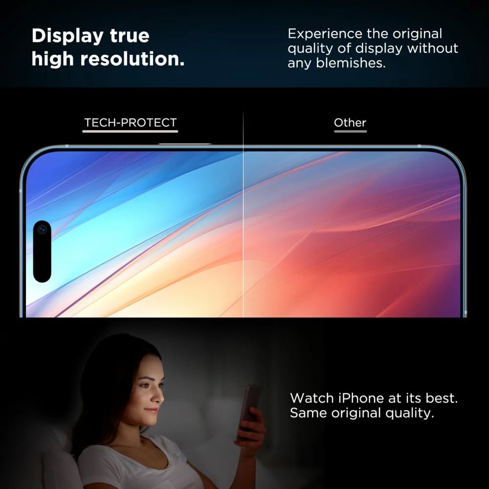 Mbrojtës ekrani xham i temperuar Tech-Protect Quick Set+ për iPhone 16 Pro Max, 2 copë