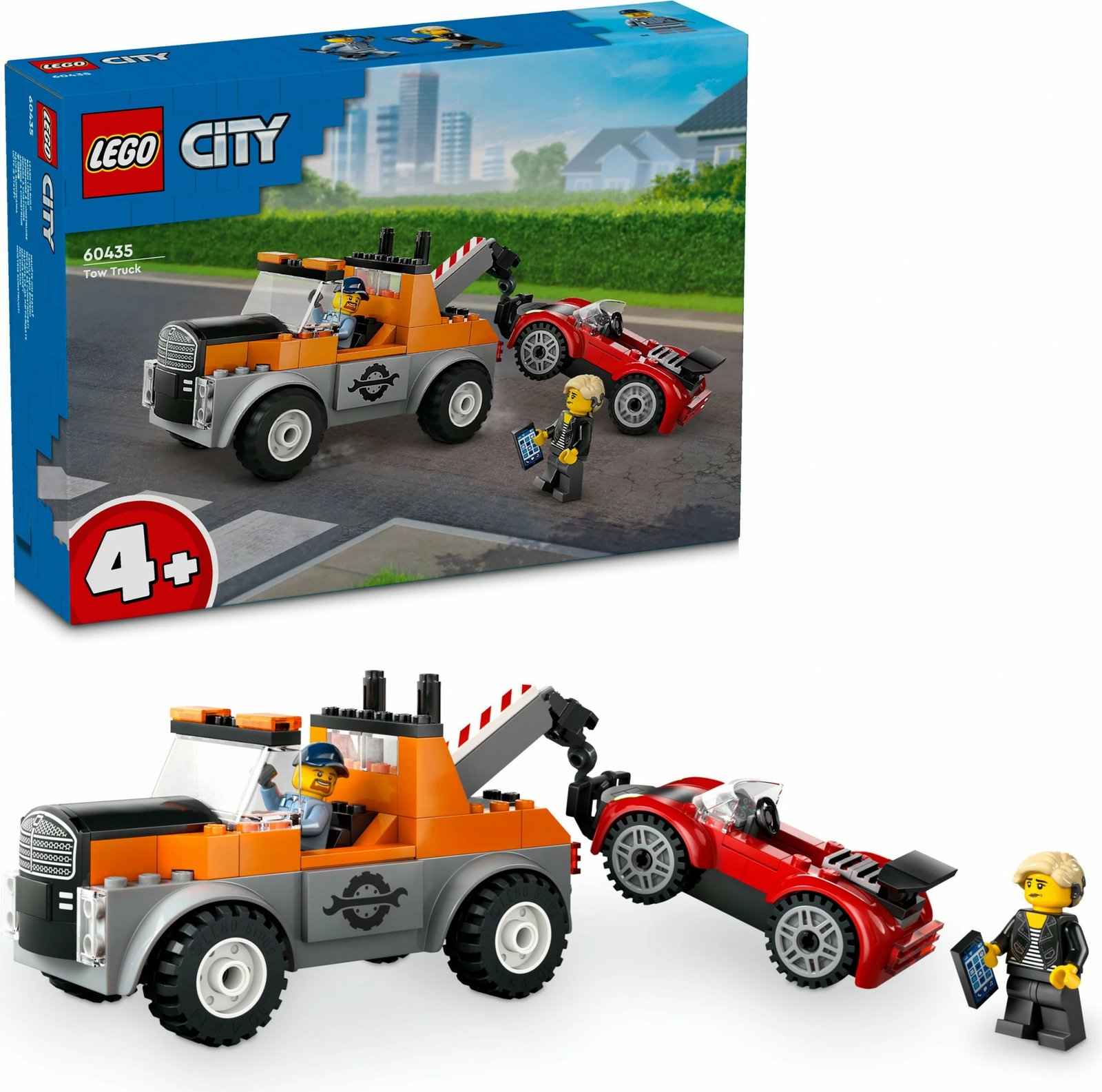 Set ndërtimi LEGO City 60435, kamion tërheqës me veturë sportive, 101 pjesë, shumëngjyrësh
