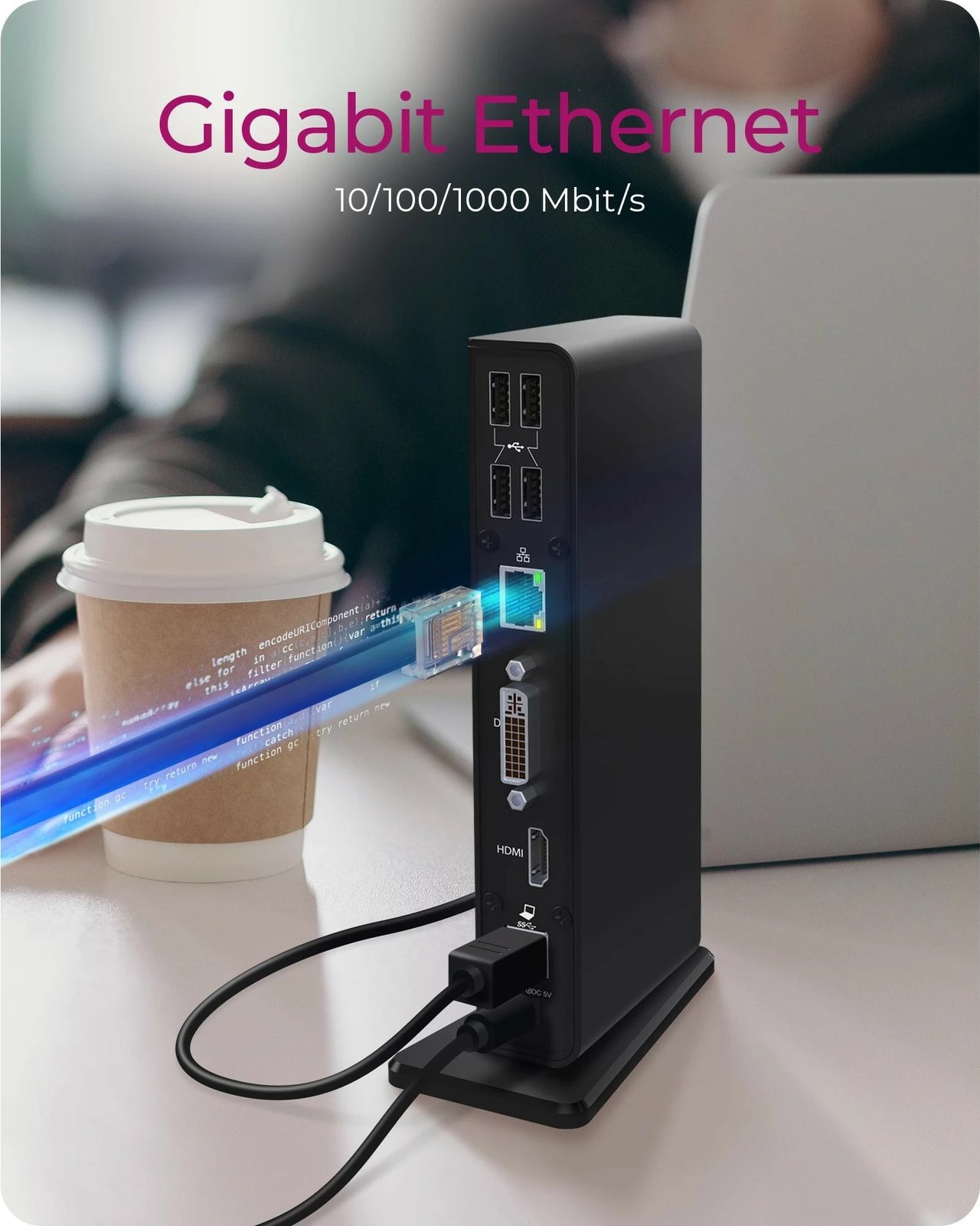 Docking station RaidSonic ICY BOX IB-DK2241AC, USB 3.2 Gen 1, 3.5 mm, 10/100/1000 Mbit/s, E zezë
