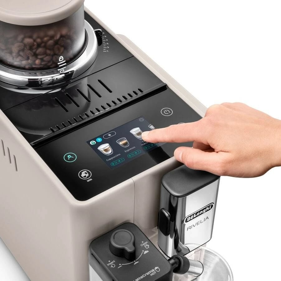 Aparat kafeje DeLonghi Rivelia, automatik, 1.4L, bezhë