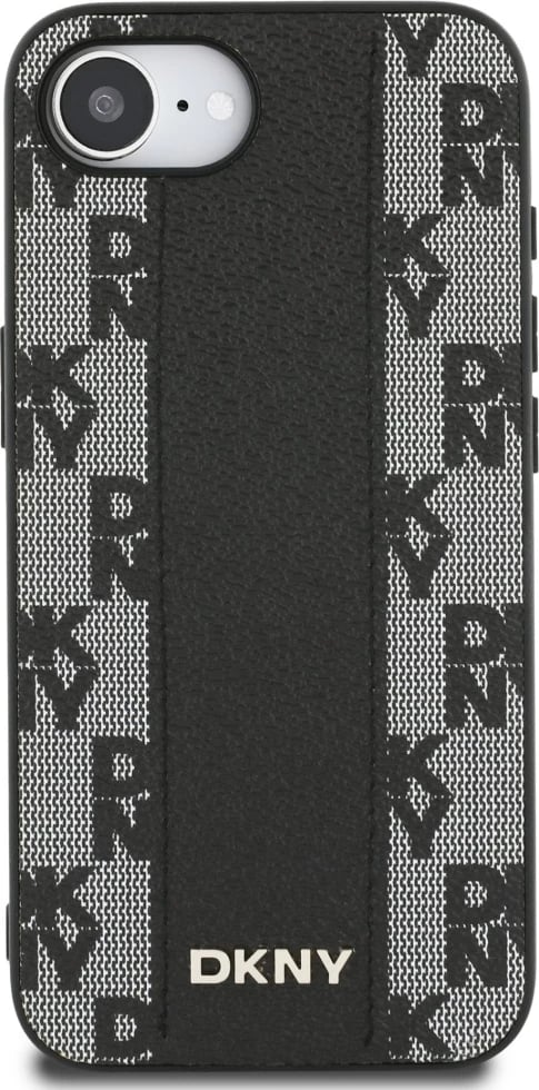 Mbështjellës DKNY për iPhone 16e, lëkurë ekologjike, MagSafe, i zi