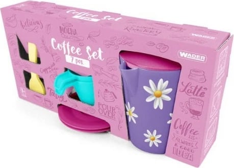 Set enësh kafeje lodër, Wader, 22235, plastikë, i sigurt për kontakt me ushqim, mikrovalë/pjatalarëse, Multicolor, set 7 pjesë