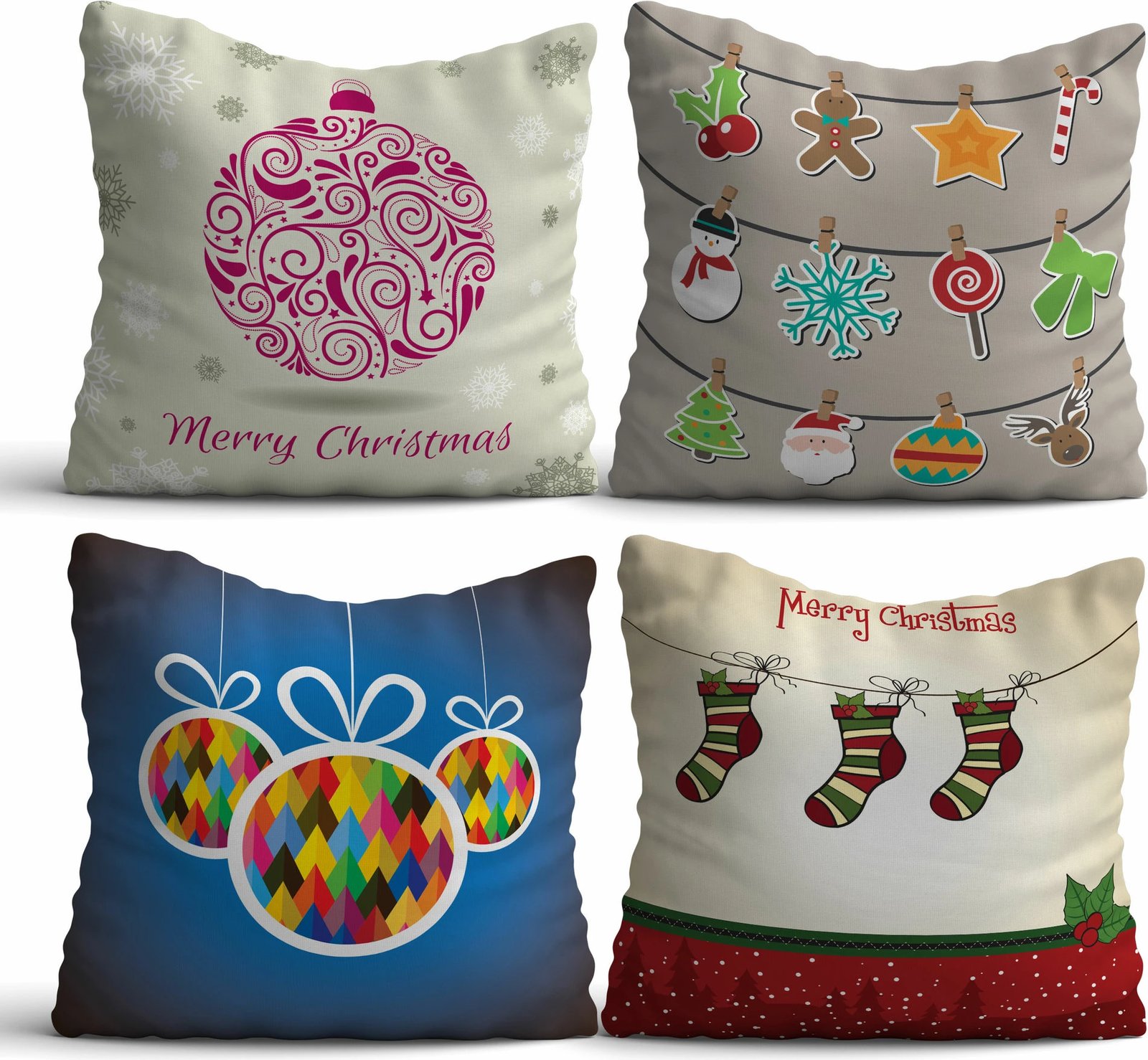 Set jastëkësh dekorativ (4 copë), Aberto Design, NYXMAS15